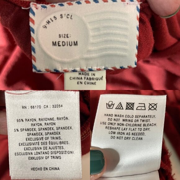 Anthropologie Postmark Women's Size Medium Burgundy Blouse with Flutter Sleeves - Picture 3 of 5